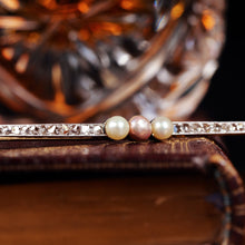 Load image into Gallery viewer, Antique 18ct Gold & Platinum Pink Pearl & Diamond Brooch - c.1920