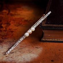Load image into Gallery viewer, Antique 18ct Gold & Platinum Pink Pearl & Diamond Brooch - c.1920