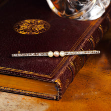 Load image into Gallery viewer, Antique 18ct Gold & Platinum Pink Pearl & Diamond Brooch - c.1920