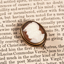 Load image into Gallery viewer, Antique Victorian 15ct Gold Carved Shell Cameo Brooch with "Menelaus" Head Greek Mythology - c.1880