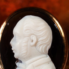 Load image into Gallery viewer, Antique Georgian/Victorian Hardstone Cameo with Engraved Gentleman's Portrait - c.1830-40
