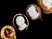Load image into Gallery viewer, Antique Georgian/Victorian Hardstone Cameo with Engraved Gentleman's Portrait - c.1830-40
