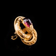 Load image into Gallery viewer, Antique Victorian 18ct Gold Garnet Cabochon Flower Bud Brooch - c.1880
