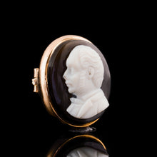 Load image into Gallery viewer, Antique Georgian/Victorian Hardstone Cameo with Engraved Gentleman's Portrait - c.1830-40