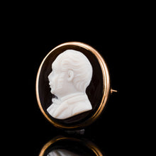 Load image into Gallery viewer, Antique Georgian/Victorian Hardstone Cameo with Engraved Gentleman's Portrait - c.1830-40