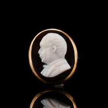 Load image into Gallery viewer, Antique Georgian/Victorian Hardstone Cameo with Engraved Gentleman's Portrait - c.1830-40