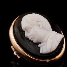 Load image into Gallery viewer, Antique Georgian/Victorian Hardstone Cameo with Engraved Gentleman's Portrait - c.1830-40