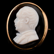 Load image into Gallery viewer, Antique Georgian/Victorian Hardstone Cameo with Engraved Gentleman's Portrait - c.1830-40