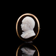 Load image into Gallery viewer, Antique Georgian/Victorian Hardstone Cameo with Engraved Gentleman's Portrait - c.1830-40