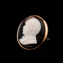 Load image into Gallery viewer, Antique Georgian/Victorian Hardstone Cameo with Engraved Gentleman's Portrait - c.1830-40