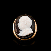 Load image into Gallery viewer, Antique Georgian/Victorian Hardstone Cameo with Engraved Gentleman's Portrait - c.1830-40