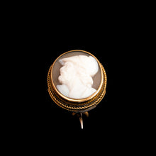 Load image into Gallery viewer, Antique Victorian 15ct Gold Carved Shell Cameo Brooch with "Menelaus" Head Greek Mythology - c.1880
