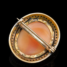 Load image into Gallery viewer, Antique Victorian 15ct Gold Carved Shell Cameo with Figural Lady Head - c.1890