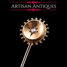 Load image into Gallery viewer, Antique Victorian 14ct Gold Diamond Stick Pin/Tie Pin - c.1890