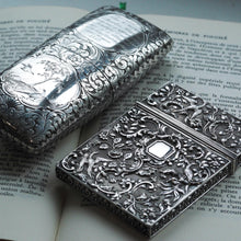 Load image into Gallery viewer, Antique Georgian Solid Silver Card Case with Gorgeous Decorations - Joseph Willmore 1836
