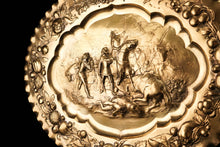 Load image into Gallery viewer, Antique Solid Silver Gilt Charger Sideboard Dish (50cm) with Figural Battle Scene - 19th Century