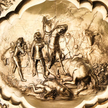 Load image into Gallery viewer, Antique Solid Silver Gilt Charger Sideboard Dish (50cm) with Figural Battle Scene - 19th Century