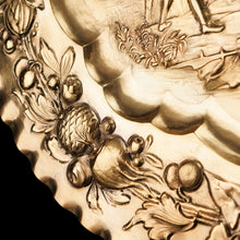 Load image into Gallery viewer, Antique Solid Silver Gilt Charger Sideboard Dish (50cm) with Figural Battle Scene - 19th Century