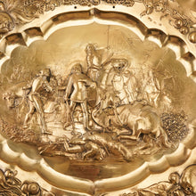 Load image into Gallery viewer, Antique Solid Silver Gilt Charger Sideboard Dish (50cm) with Figural Battle Scene - 19th Century