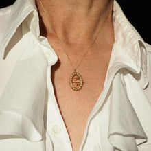 Load image into Gallery viewer, Antique Victorian 15ct Gold Seed Pearl Buckle Pendant Brooch Necklace - c.1890