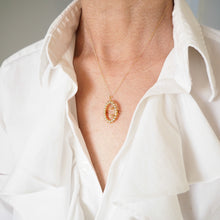 Load image into Gallery viewer, Antique Victorian 15ct Gold Seed Pearl Buckle Pendant Brooch Necklace - c.1890