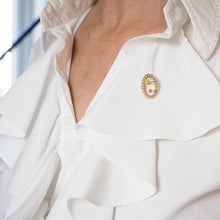 Load image into Gallery viewer, Antique Victorian 15ct Gold Seed Pearl Buckle Pendant Brooch Necklace - c.1890