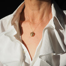 Load image into Gallery viewer, Antique Victorian 18ct Gold Heart Shaped Charm Pendant with Pearl - c.1890