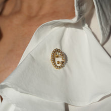 Load image into Gallery viewer, Antique Victorian 15ct Gold Seed Pearl Buckle Pendant Brooch Necklace - c.1890