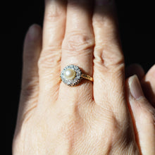 Load image into Gallery viewer, Antique Pearl & Diamond Cluster Ring 18ct Gold - c.1900s