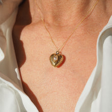 Load image into Gallery viewer, Antique Victorian 18ct Gold Heart Shaped Charm Pendant with Pearl - c.1890