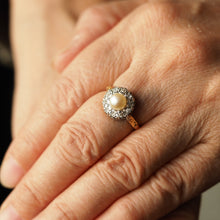 Load image into Gallery viewer, Antique Pearl & Diamond Cluster Ring 18ct Gold - c.1900s
