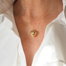 Load image into Gallery viewer, Antique Victorian 18ct Gold Heart Shaped Charm Pendant with Pearl - c.1890