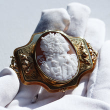 Load image into Gallery viewer, Magnificent Large Antique 18ct Gold Cameo Brooch, Greek Mythological Figures - c.1860