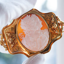 Load image into Gallery viewer, Magnificent Large Antique 18ct Gold Cameo Brooch, Greek Mythological Figures - c.1860