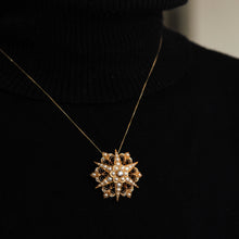 Load image into Gallery viewer, Antique Victorian 18ct Gold Diamond Pearl Star Necklace/Pendant/Brooch - c.1890