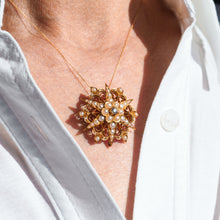 Load image into Gallery viewer, Antique Victorian 18ct Gold Diamond Pearl Star Necklace/Pendant/Brooch - c.1890