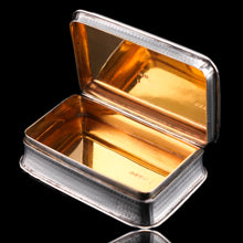 Load image into Gallery viewer, Large Antique Georgian Solid Silver Snuff Box with Engine Turned Motifs - London 1814