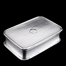 Load image into Gallery viewer, Large Antique Georgian Solid Silver Snuff Box with Engine Turned Motifs - London 1814