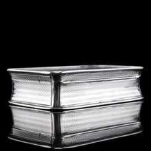 Load image into Gallery viewer, Large Antique Georgian Solid Silver Snuff Box with Engine Turned Motifs - London 1814