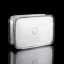 Load image into Gallery viewer, Large Antique Georgian Solid Silver Snuff Box with Engine Turned Motifs - London 1814