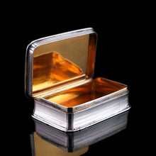 Load image into Gallery viewer, Large Antique Georgian Solid Silver Snuff Box with Engine Turned Motifs - London 1814