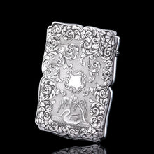 Load image into Gallery viewer, Antique Victorian Sterling Silver Card Case with Swan, Pheasants & Acanthus Engravings - Nathaniel Mills 1839