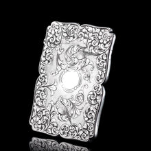 Load image into Gallery viewer, Antique Victorian Sterling Silver Card Case with Swan, Pheasants & Acanthus Engravings - Nathaniel Mills 1839