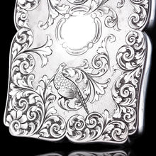 Load image into Gallery viewer, Antique Victorian Sterling Silver Card Case with Swan, Pheasants & Acanthus Engravings - Nathaniel Mills 1839