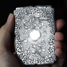 Load image into Gallery viewer, Antique Victorian Sterling Silver Card Case with Swan, Pheasants & Acanthus Engravings - Nathaniel Mills 1839