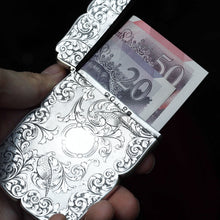 Load image into Gallery viewer, Antique Victorian Sterling Silver Card Case with Swan, Pheasants & Acanthus Engravings - Nathaniel Mills 1839