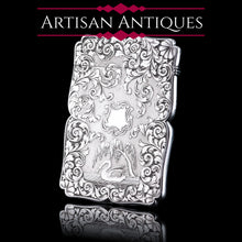 Load image into Gallery viewer, Antique Victorian Sterling Silver Card Case with Swan, Pheasants & Acanthus Engravings - Nathaniel Mills 1839