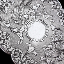 Load image into Gallery viewer, Antique Victorian Sterling Silver Card Case with Swan, Pheasants & Acanthus Engravings - Nathaniel Mills 1839