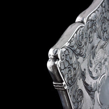 Load image into Gallery viewer, Antique Victorian Sterling Silver Card Case with Swan, Pheasants & Acanthus Engravings - Nathaniel Mills 1839