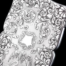 Load image into Gallery viewer, Antique Victorian Sterling Silver Card Case with Swan, Pheasants & Acanthus Engravings - Nathaniel Mills 1839